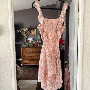 Pretty pink floral backless dress new